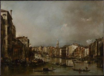 View up the Grand Canal Toward the Rialto, c.1785 by Francesco Guardi